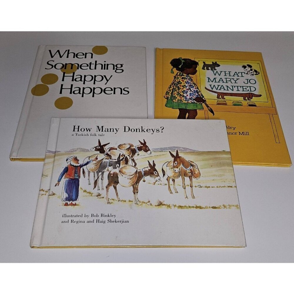 VTG Mary Jo Wanted Donkey Turkish When Something Happy Happens Book Lot Foresman